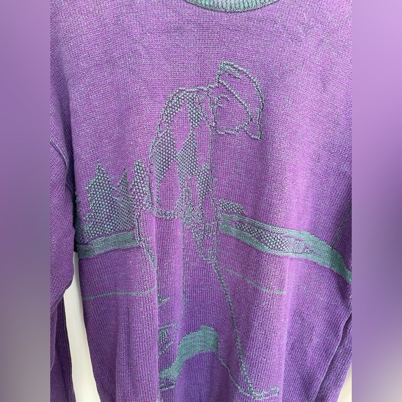 Vintage Purple Golfer Sweater by Cladwell Size Small - Picture 2 of 8